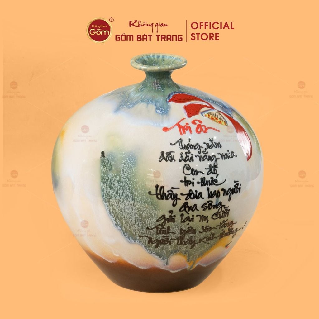 Quả Hút Lộc Men Chảy Vẽ Thư Pháp