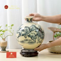 Quả Hút Lộc Men Trắng Mã Đáo Thành Công Vẽ Kỹ