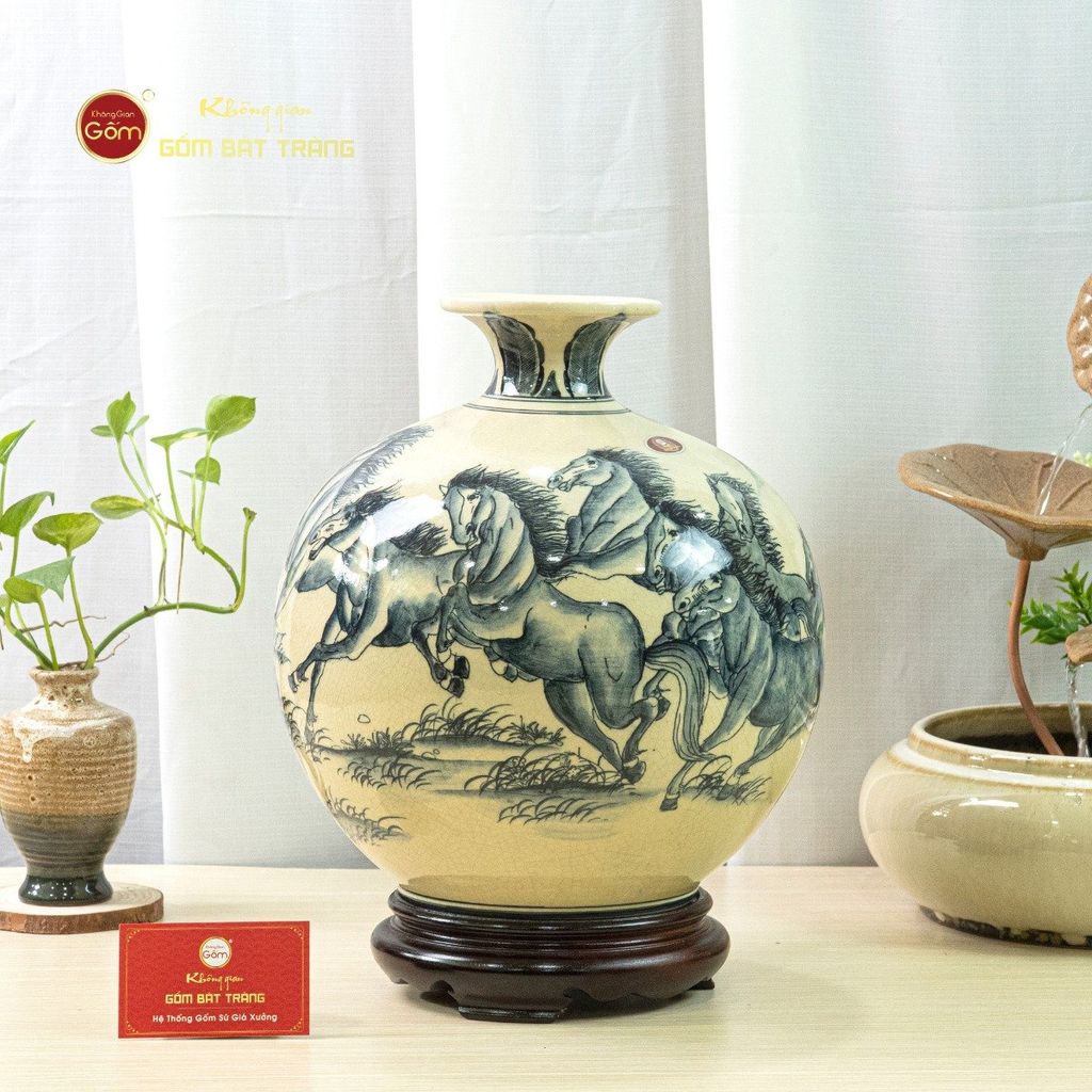 Quả Hút Lộc Men Trắng Mã Đáo Thành Công Vẽ Kỹ