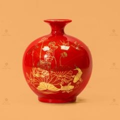 Quả Hút Lộc Men Màu Bảo Liên Bình An Vẽ Vàng