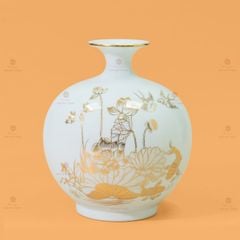 Quả Hút Lộc Men Màu Bảo Liên Bình An Vẽ Vàng