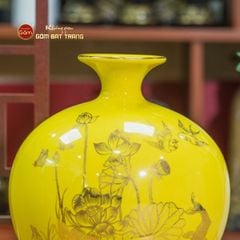Quả Hút Lộc Men Màu Bảo Liên Bình An Vẽ Vàng