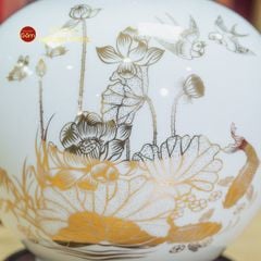 Quả Hút Lộc Men Màu Bảo Liên Bình An Vẽ Vàng