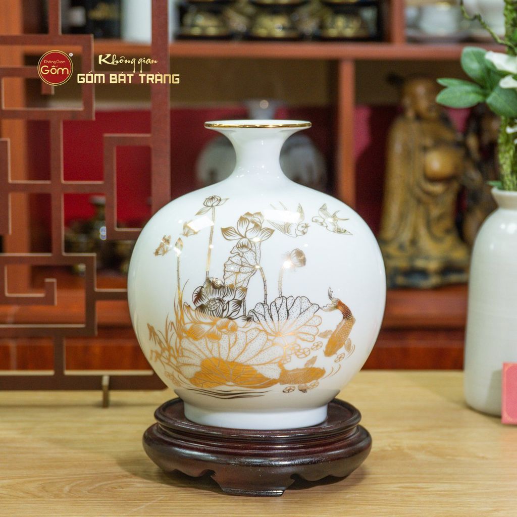 Quả Hút Lộc Men Màu Bảo Liên Bình An Vẽ Vàng