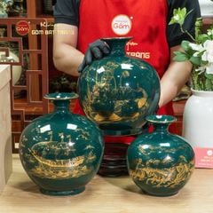 Quả Hút Lộc Men Màu Bảo Liên Bình An Vẽ Vàng