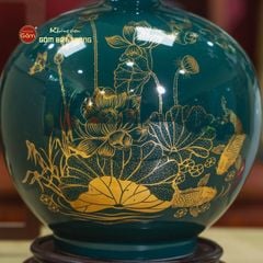 Quả Hút Lộc Men Màu Bảo Liên Bình An Vẽ Vàng
