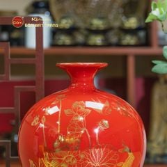 Quả Hút Lộc Men Màu Bảo Liên Bình An Vẽ Vàng