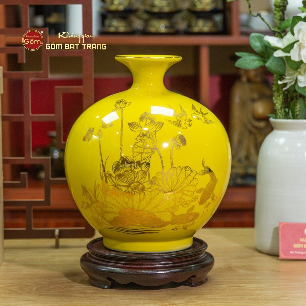 Quả Hút Lộc Men Màu Bảo Liên Bình An Vẽ Vàng