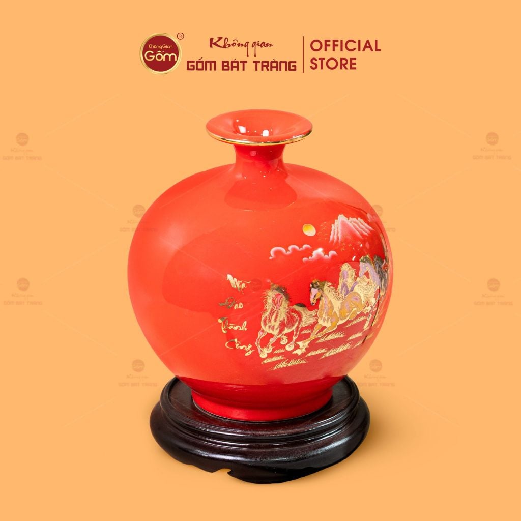 Quả Hút Lộc Men Màu Mã Đáo Thành Công Màu Vẽ Vàng