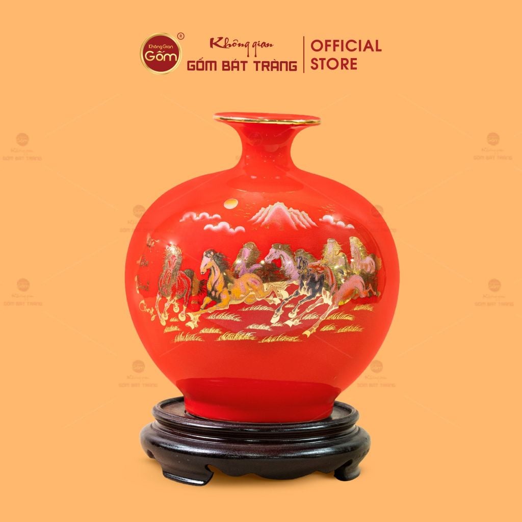 Quả Hút Lộc Men Màu Mã Đáo Thành Công Màu Vẽ Vàng