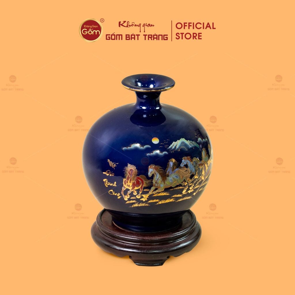 Quả Hút Lộc Men Màu Mã Đáo Thành Công Màu Vẽ Vàng