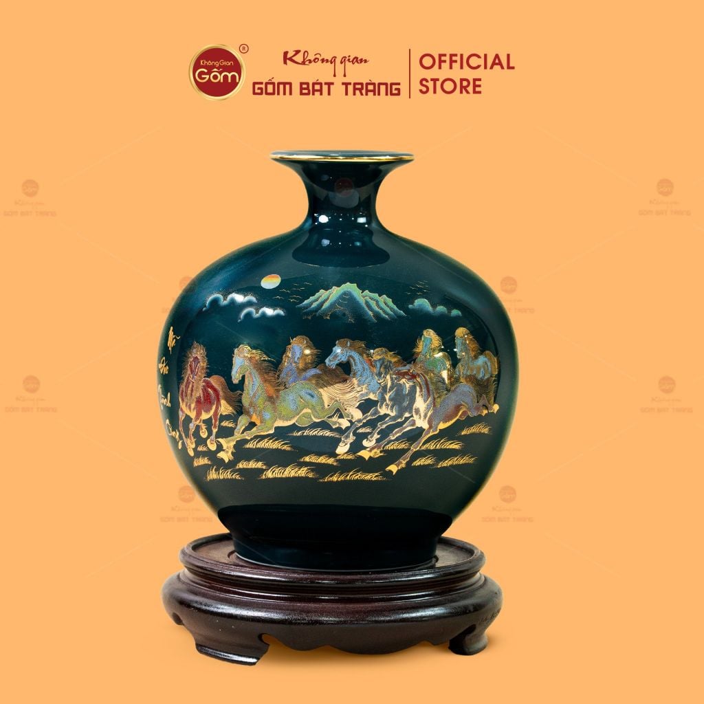 Quả Hút Lộc Men Màu Mã Đáo Thành Công Màu Vẽ Vàng