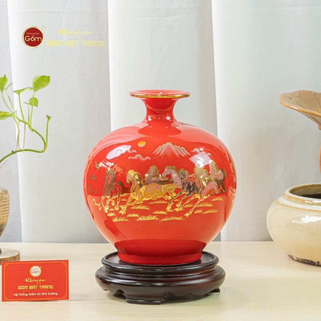 Quả Hút Lộc Men Màu Mã Đáo Thành Công Màu Vẽ Vàng