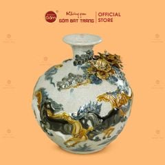 Quả Hút Lộc Men Rạn Bát Mã Đắp Nổi