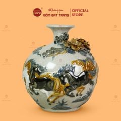 Quả Hút Lộc Men Rạn Bát Mã Đắp Nổi