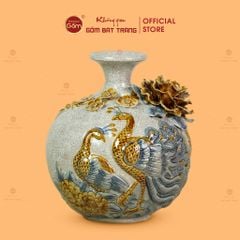 Quả Hút Lộc Men Rạn Công Đào Đắp Nổi