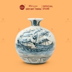 Quả Hút Lộc Men Trắng Thuận Buồm Xuôi Gió Vẽ Kỹ