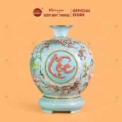 Quả Hút Lộc Men Xanh Ngọc Phúc Lộc Thọ Vẽ Vàng