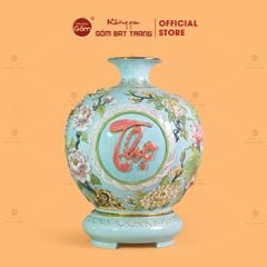 Quả Hút Lộc Men Xanh Ngọc Phúc Lộc Thọ Vẽ Vàng