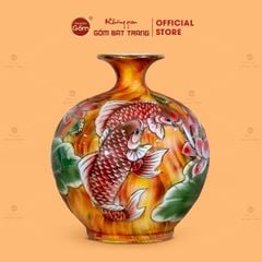 Quả Hút Lộc Niên Niên Hữu Dư Cẩm Thạch Kim Bảo Vẽ Vàng