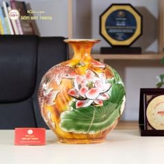 Quả Hút Lộc Niên Niên Hữu Dư Cẩm Thạch Kim Bảo Vẽ Vàng