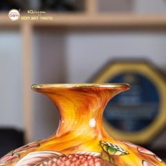 Quả Hút Lộc Niên Niên Hữu Dư Cẩm Thạch Kim Bảo Vẽ Vàng