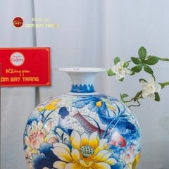 Quả Hút Lộc Niên Niên Hữu Dư Gấm Ngọc Chạm Nổi