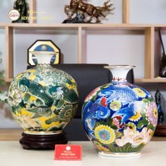 Quả Hút Lộc Hoa Ngư Tụ Khánh Kim Bảo Vẽ Vàng