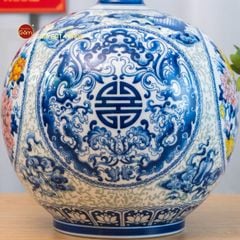 Quả Hút Lộc Song Thọ Mẫu Đơn Phú Quý Tứ Thời Lam Huế Gấm Ngọc