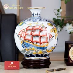 Quả Hút Lộc Thuận Buồm Xuôi Gió Hồng Vận Én Đào Bạch Bảo Vẽ Vàng