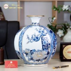 Quả Hút Lộc Tứ Quý Cổ Đồ Bạch Bảo Vẽ Vàng
