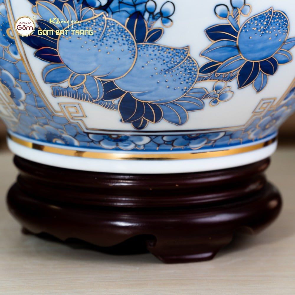 Quả Hút Lộc Tứ Quý Cổ Đồ Bạch Bảo Vẽ Vàng