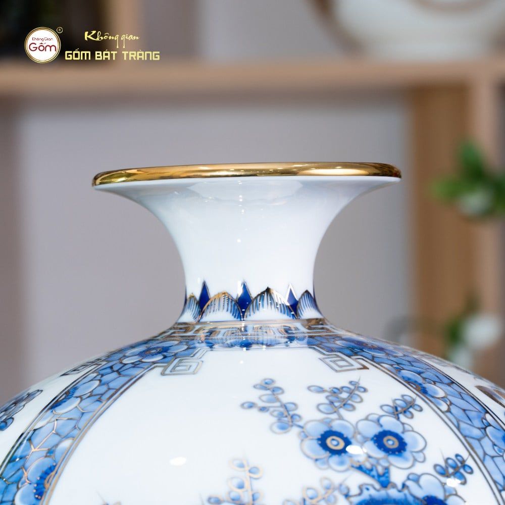 Quả Hút Lộc Tứ Quý Cổ Đồ Bạch Bảo Vẽ Vàng
