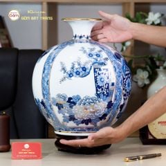 Quả Hút Lộc Tứ Quý Cổ Đồ Bạch Bảo Vẽ Vàng