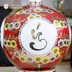 Quả Hút Lộc Vạn Sự Như Ý Tứ Hoa Phú Quý Hồng Bảo Vẽ Vàng