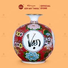 Quả Hút Lộc Vạn Sự Như Ý Tứ Hoa Phú Quý Hồng Bảo Vẽ Vàng