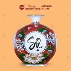 Quả Hút Lộc Vạn Sự Như Ý Tứ Hoa Phú Quý Hồng Bảo Vẽ Vàng