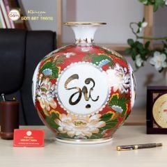 Quả Hút Lộc Vạn Sự Như Ý Tứ Hoa Phú Quý Hồng Bảo Vẽ Vàng