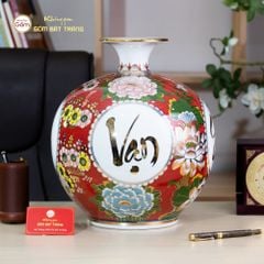 Quả Hút Lộc Vạn Sự Như Ý Tứ Hoa Phú Quý Hồng Bảo Vẽ Vàng