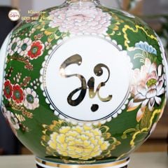 Quả Hút Lộc Vạn Sự Như Ý Tứ Hoa Phú Quý Lục Bảo Vẽ Vàng