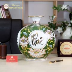 Quả Hút Lộc Vạn Sự Như Ý Tứ Hoa Phú Quý Lục Bảo Vẽ Vàng