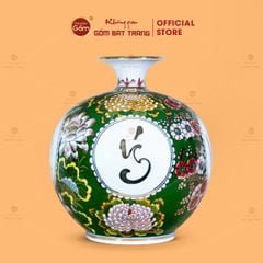Quả Hút Lộc Vạn Sự Như Ý Tứ Hoa Phú Quý Lục Bảo Vẽ Vàng