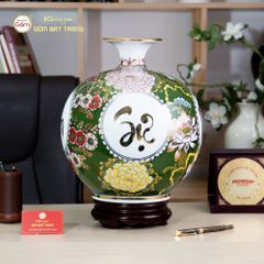 Quả Hút Lộc Vạn Sự Như Ý Tứ Hoa Phú Quý Lục Bảo Vẽ Vàng