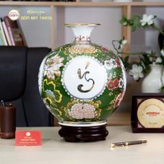 Quả Hút Lộc Vạn Sự Như Ý Tứ Hoa Phú Quý Lục Bảo Vẽ Vàng