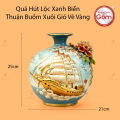 Quả Hút Lộc Xanh Biển Thuận Buồm Xuôi Gió Vẽ Vàng