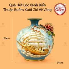 Quả Hút Lộc Xanh Biển Thuận Buồm Xuôi Gió Vẽ Vàng