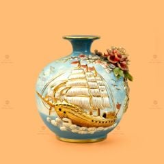 Quả Hút Lộc Xanh Biển Thuận Buồm Xuôi Gió Vẽ Vàng