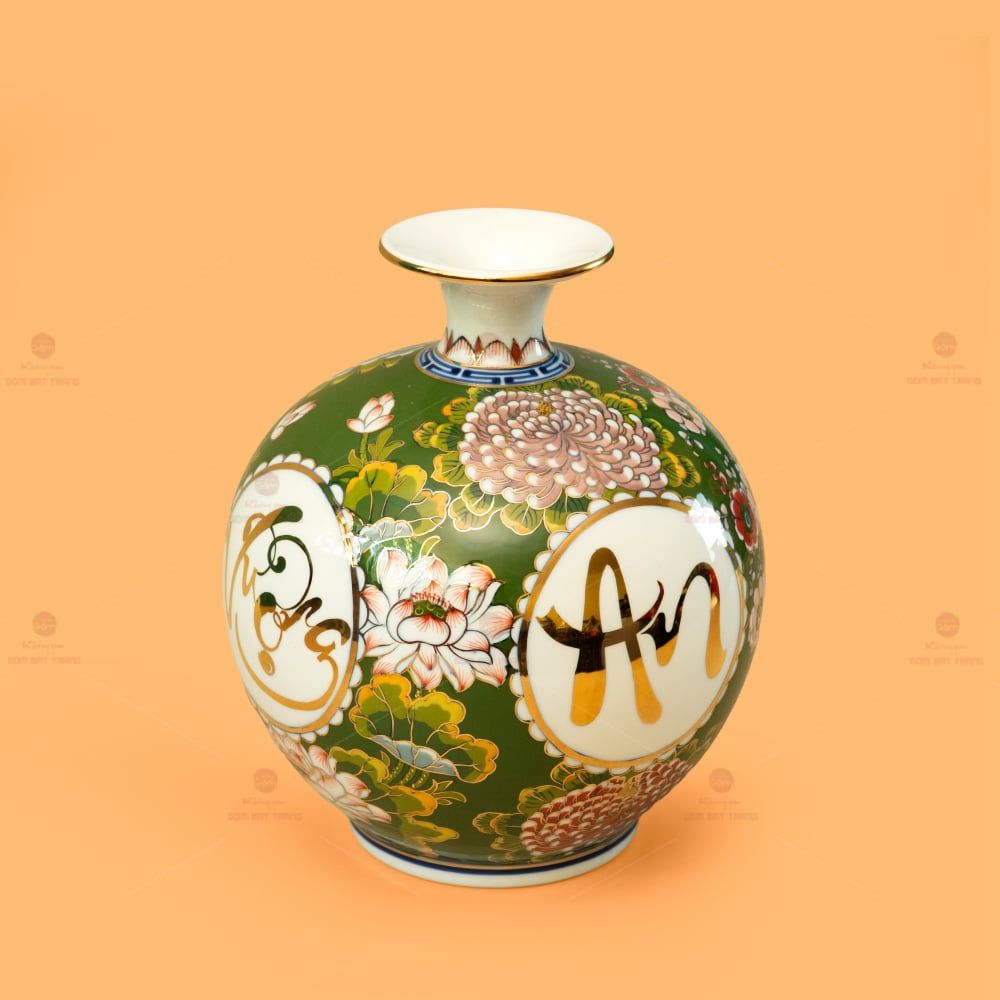 Quả Hút Lộc Xanh Ngọc An Khang Thịnh Vượng Tứ Hoa Phú Quý Vẽ Vàng