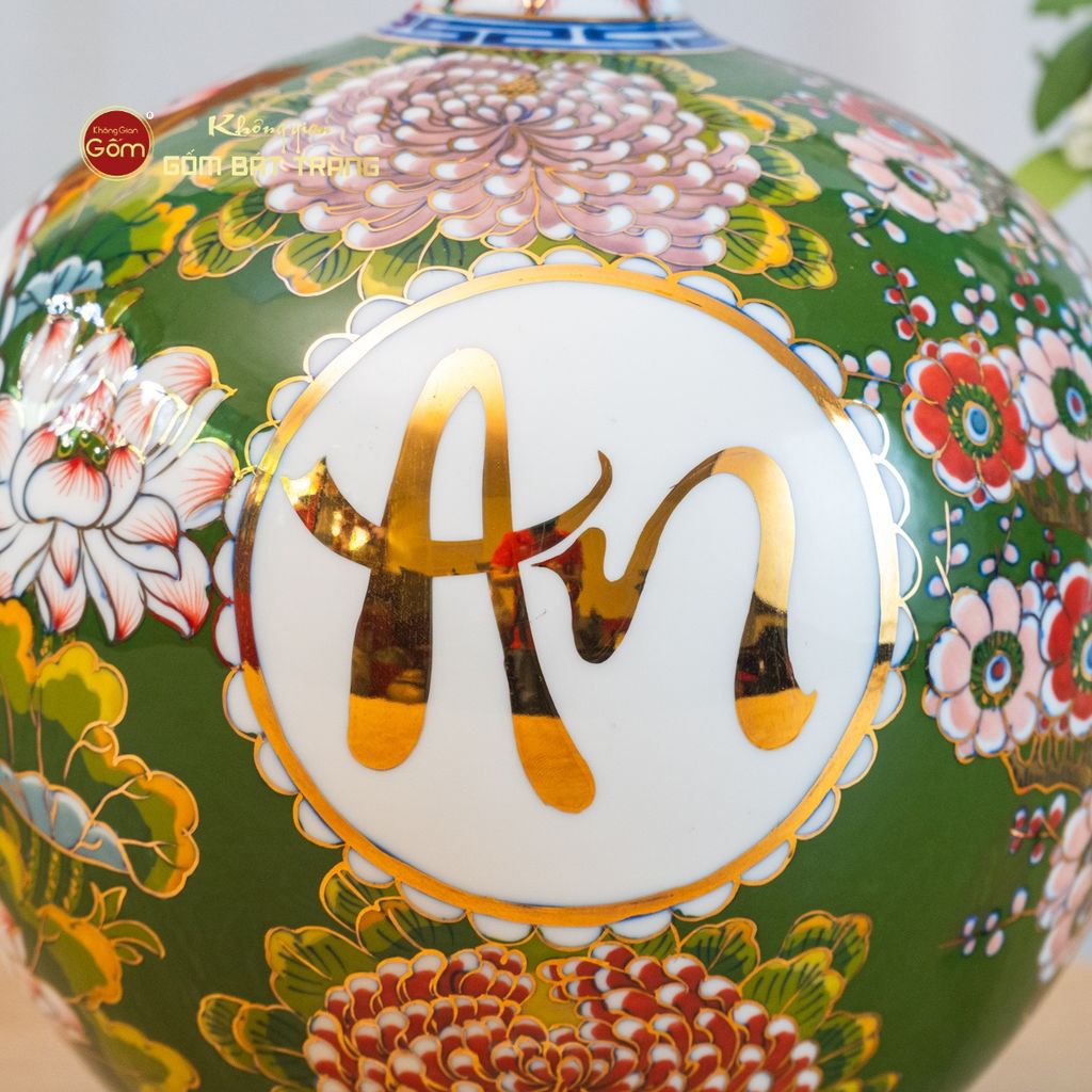 Quả Hút Lộc Xanh Ngọc An Khang Thịnh Vượng Tứ Hoa Phú Quý Vẽ Vàng