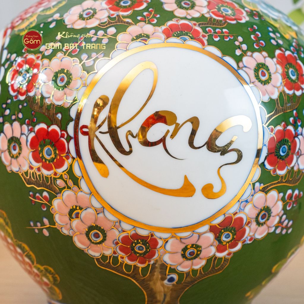 Quả Hút Lộc Xanh Ngọc An Khang Thịnh Vượng Tứ Hoa Phú Quý Vẽ Vàng
